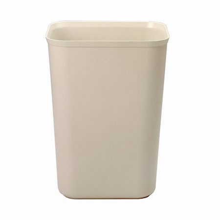 Rubbermaid Commercial 10 gal Rectangular Indoor Metal Can, Beige, Open Top, Fiberglass, 15 in FG254400BEIG